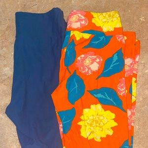LulaRoe OS leggings bundle of 2 pairs